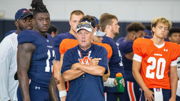 Hugh Freeze at Auburn football practice - Eric Starling/Auburn Daily